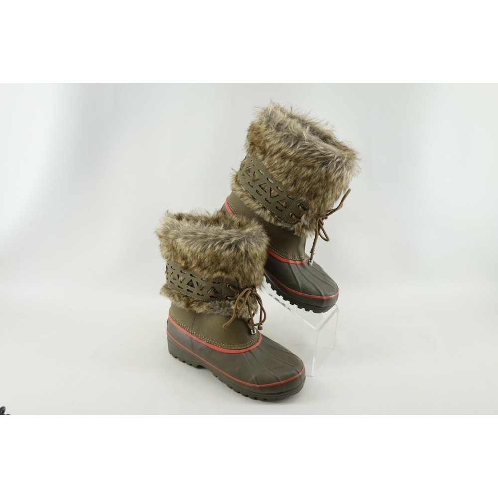 Khombu Nola Waterproof Leather/Rubber Winter Duck Boots Faux Fur‎ Woman's 6M